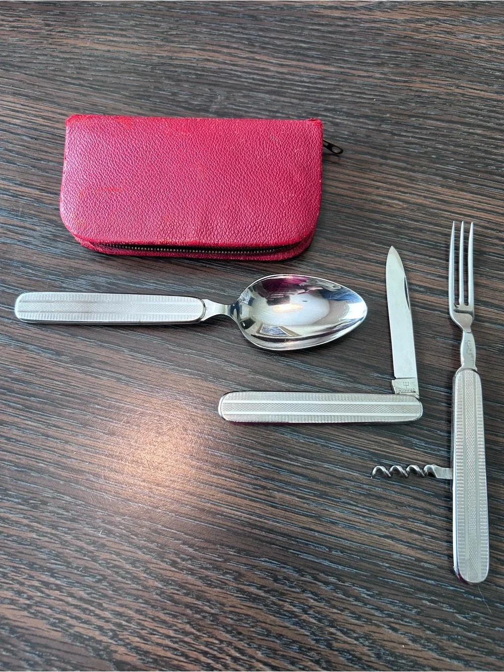VTG Solingen Ed Wüsthof Travel Cutlery Set Orig Leather Case VGUC 1950s Germany